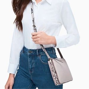 Kate spade Jackson mixed material gusset cross body bag